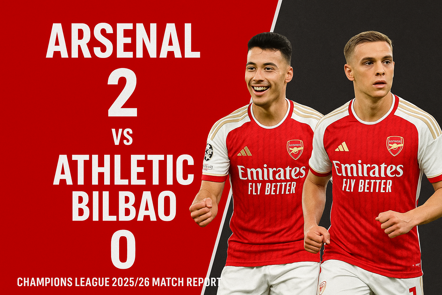 Arsenal vs Athletic Bilbao – Champions League 2025/26 Match Report